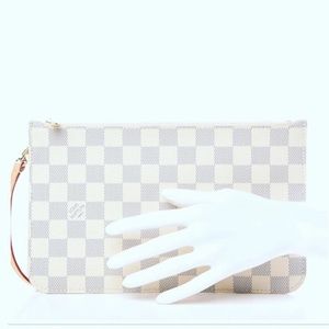 Louis Vuitton Damier Azur Wristlet Pochette Clutch